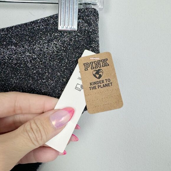 VICTORIA’S SECRET PINK | NEW Black Shimmer Two Piece Swimsuit Women’s Size M - Picture 13 of 16